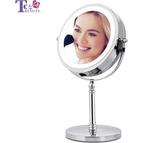 Dropshipping Makeup Light Mirror With 10X Magnification Led Light Mirror for Makeup Backlit Light Desk Cosmetic Mirrors