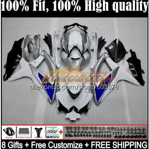 Injection For SUZUKI GSXR 750 600 CC GSXR-600 K8 08 6CL.14 GSXR750 GSXR600 08 09 10 GSXR-750 2008 2009 2010 Fairing White silver
