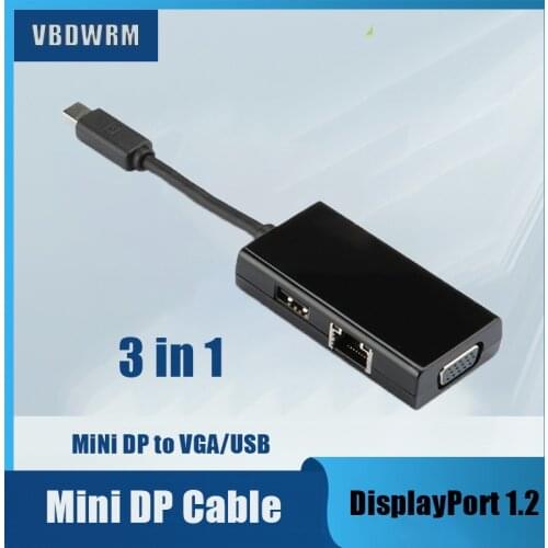 Mini Displayport to VGA ethernet USB combo mini dp to VGA/USB adapter cable for Acer R7-571, R7-572, V5-122P, V5-132P, S3-392