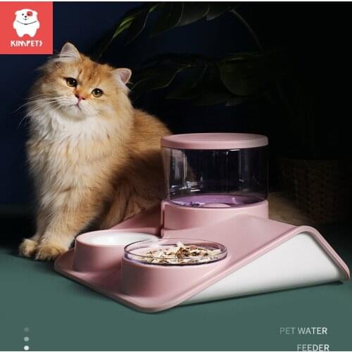 KIMPETS Cat Feeder Non-wet Mouth Large Capacity Automatic Water Refill Bowl Dog Water Dispenser Feeding Pet Bowl