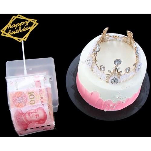 1Set Money Storage Box Cake Topper Decorations Cake ATM Funny Surprise Gifts for Wedding Birthday Party Decorations