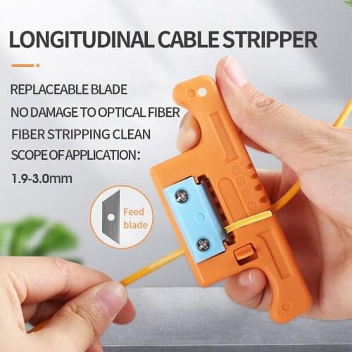 Fiber Cable Ribbon Stripper MSAT 5 Loose Tube Buffer Mid-Span Access Tool 1.9mm to 3.0mm Replaceable Blade