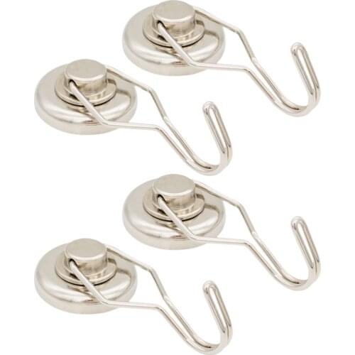 4Pcs Magnetic Hooks Powerful Heavy Duty Neodymium Magnet Hanger Strong Magnetic Cup Hanging Hangers Key Coat Wall Hook