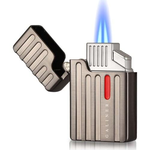 GALINER Metal Butane Torch Cigar Lighter Smoking Gas 2 Jet Tobacco Lighters For Women Men Gift Box packaging Cigar Accessories