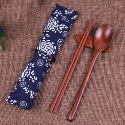 Japanese Style Wooden Chopsticks Spoon Set Japanese Chopsticks Spoon Combination Outdoor Travel High-quality Gift Chopsticks