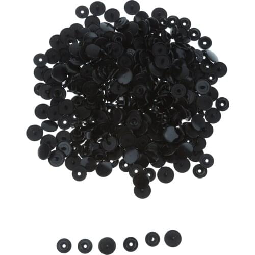 Set of 100 T3 Resin Snap Buttons Dummy Clips Press Studs For Sewing 10.7MM Black