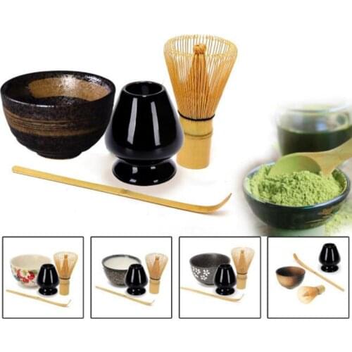 Most Popular Traditional Matcha Bowl Whisk Scoop Kit Bamboo Chasen Chashaku Stand Holder Japanese Green Tea Cup Gift Set