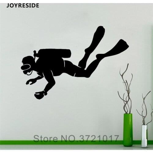 JOYRESIDE Diving Wall Underwater Swimming Sports Decals Vinyl Sticker Boys Living Room Bedroom Home Decoration Art Mural A1634