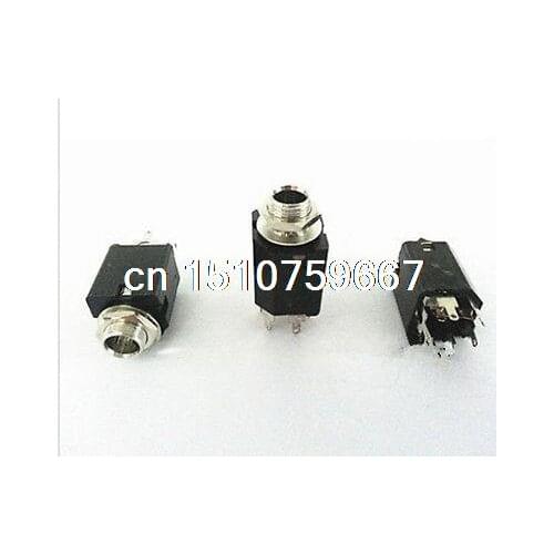 3pcs NEW 1/4'' 6.35 Stereo Jack Socket Panel Mount Guitar Effect Amplifier