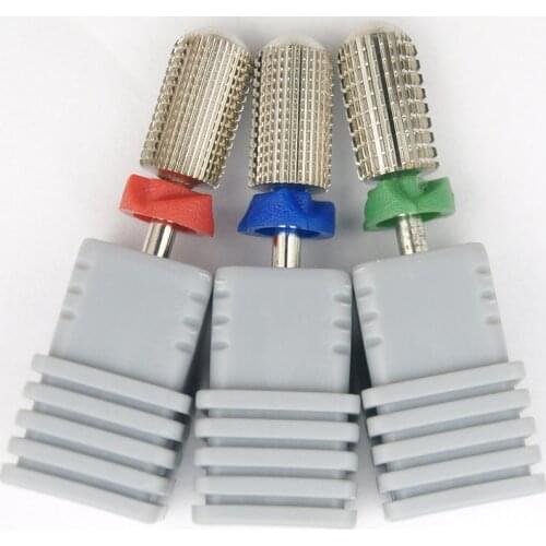 New Silver 5 in 1! 6.6 Head Large Barrel Round Smooth top Safty Tungsten steel Carbide nail drill bits Burr Double hand use