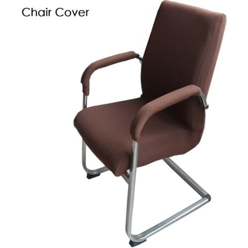 Office Chair Cover Elastic Knitted Fabric Zipper Design Arm Chair Cover Couvre Chaise Stretch Slipcovers Chair CoverS 1 Piece