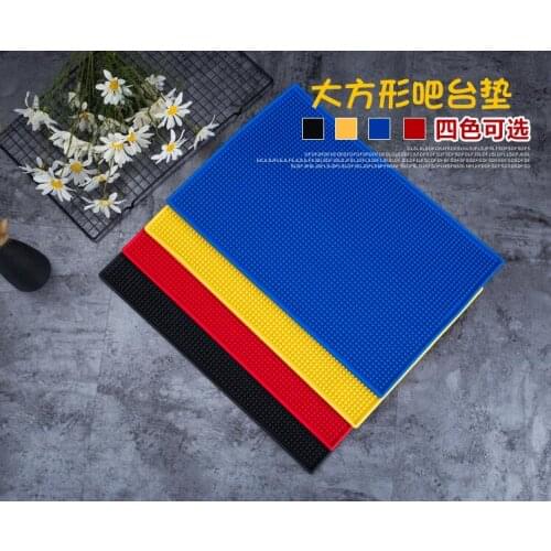 Wholesale 15PCs/lot Rubber Service Bar Mat Heavy Duty bar & Rubber Drip Mats for Home 45 x 30 x 1 cm 760g Black Blue Red Yellow