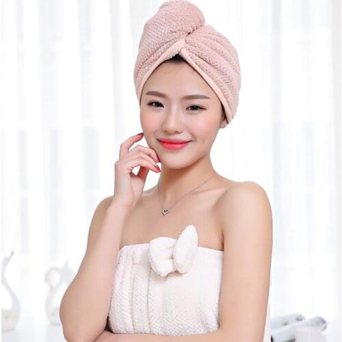 Hair towel household bathroom adult towel dry hair cap female quick drying thickened water absorbent towel