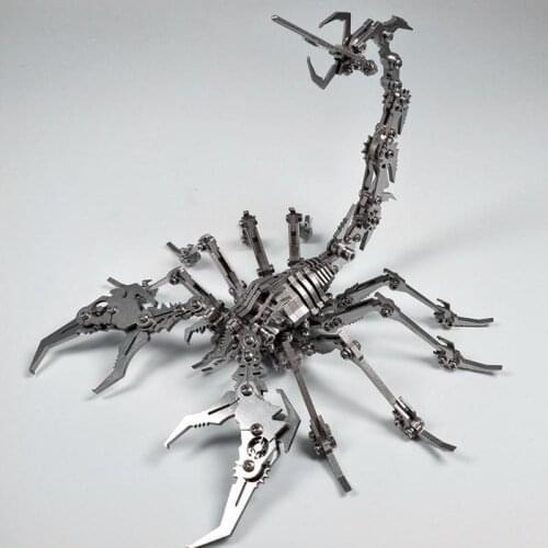 3D Scorpion Assembly Model Home Ornament DIY Self-assembly Model Kit Stainless Steel Scorpion Detachable Model Jigsaw Puzzle Toy