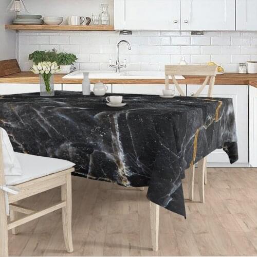 Tablecloth Living Room Kitchen grey marble patterned micro fabric cover runner pattern Free Shipping