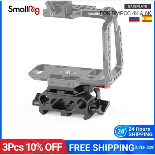 SmallRig Baseplate Kit With 15mm Rail System+Arri Dovetail for BMPCC 4K (Manfrotto 501PL Compatible) Quick Release Plate- 2266