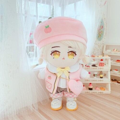 20cm PP cotton Replaceable clothes Doll Fruits peach Hat Satchel pants shirt Suit Sean Xiao Clothes Childrens Christmas gifts