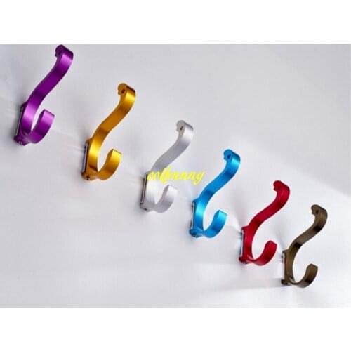100pcs/lot Modern Aluminum alloy Hooks Kitchen Door Rear Coat Wall Hooks For Clothes Bathroom Hardware Accessories