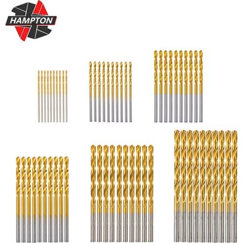 60pcs/Set HSS Twist Drill Bits 1.0mm-3.5mm Titanium Coated Hole Drilling Power Tools Wood Drill Bit