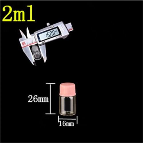 16*28*8mm 2ml Glass Jars With Plastic Cap Transparent Empty Glass Bottles Jars Containers 100pcs/lot