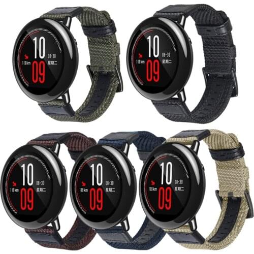 Woven Nylon Replacement Band Sport Strap for Huami Amazfit PACE for Stratos 2 2S 3 GTR 47mm GTR 2 strap loop 20mm 22mm