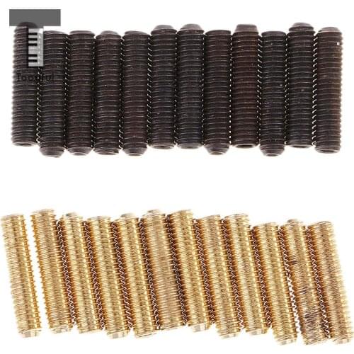 Tooyful 12Pcs Electric Bass Guitar Saddle Tremolo Bridge Hex Screw Black/Golden M3*10/M3/12