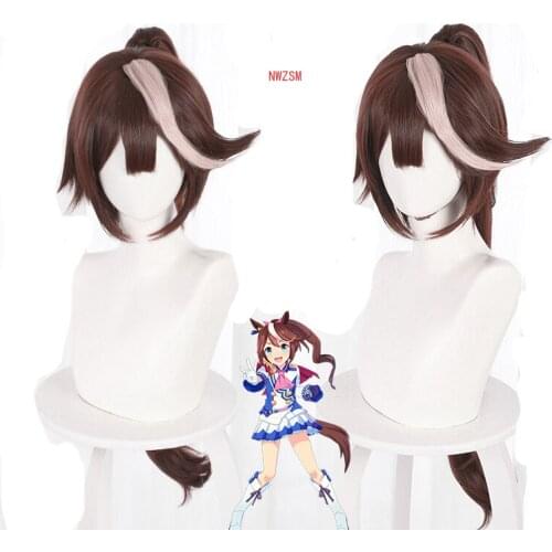 Uma Musume Pretty Derby Tokai Teio Cosplay Wig 80cm Length Anime Special Week Cosplay Party Synthetic Hair Women