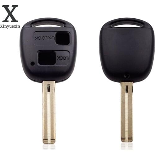 Xinyuexin TOY48 Car Remote Key Shell Cover for Lexus Es Rx Lx Gs for 2 Button Housing for Toyota Land Cruiser 40mm Blade