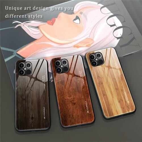 Screen Protector Luxury Liquid Silicone Wood Grain Phone Case For iPhone 12 MINi 11 Pro Max X XR XS 7 8 SE 2020 Capa Glass Case