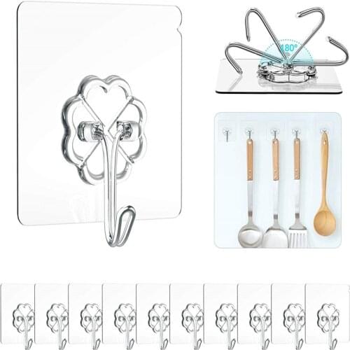 1/5/10PCS Transparent Strong Self Adhesive Door Wall Hangers Hooks Suction Heavy Load Rack Cup Sucker for Kitchen Bathroom 6x6cm
