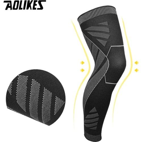 1Pcs UV Protection Sport Knee Pads Football Calf Knee Brace Support Leg Sleeve Running Knee Protector Basketball Kneepads