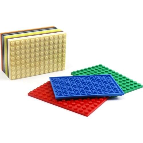 10pcs DIY Building Blocks Figures Bricks Plate 8 x 12 Dots Enlighten Plastic Toys for Children Kids