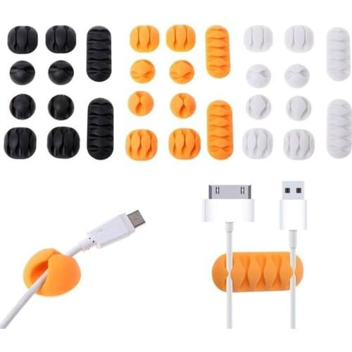 10pcs/set USB Cable Organizer Wire Winder Desktop Management Headphone Earphone Holder Mouse Cord Silicone Clip Desk Accessories