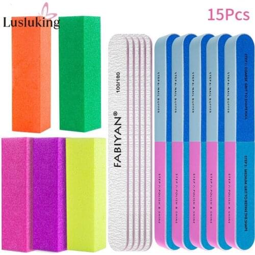 18Pcs/Set Nail Art Sanding Sponge Buffer Block Fingernail Grinding Polishing Nail Files Manicure Pedicure Tools DIY Care Kit