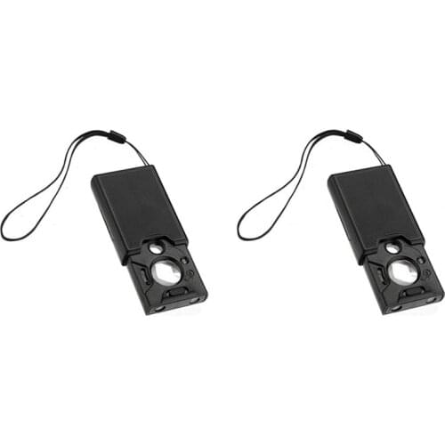 2Pcs 30X 45X 60X LED UV Lighted Magnifier Jewelers Loupe Magnifying Glass