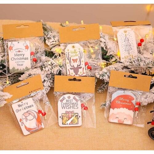 2Pcs/Lot Wooden Painted Colorful Car Tree Christmas Pendant Ornaments DIY Wood Crafts Kids Gift Xmas Tree Hanging New Year Decor