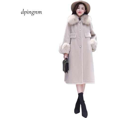 2018 Autumn/winter New Womens Casual wool blend trench coat oversize single Breasted X-Long coat with belt