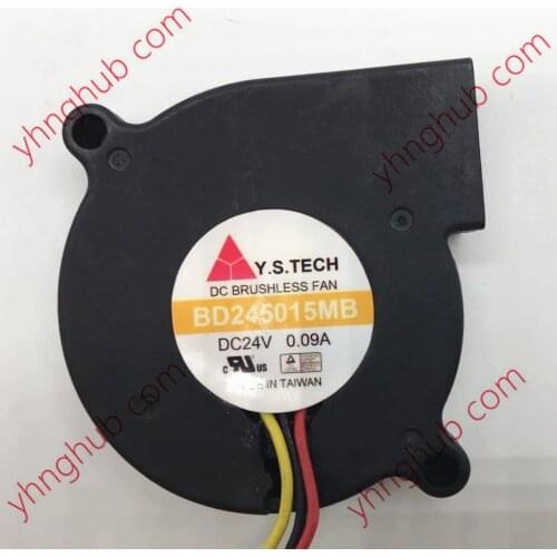 Y.S TECH BD245015MB DC 24V 0.09A 50x50x15mm 3-wire Server Cooling Fan