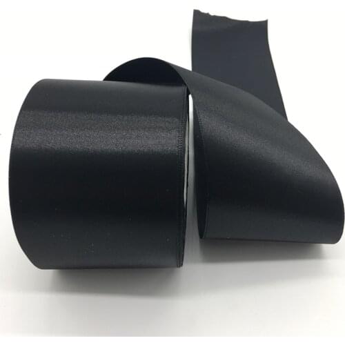 5Yards 75mm Black Polyester Ribbon Silk Satin Ribbon Wedding Christmas Party Decoration DIY Gift Packing
