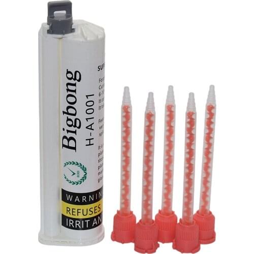 75ml 10:1 White AB Glue Adhesives with 5pc 10:1 Static Mixing Nozzles for 75ml AB Glue Gun Dispenser 10:1 Manual Caulking Gun