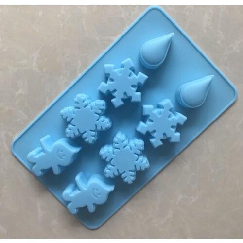 8 Even Snowflake Rain Silicone Chocolate Mold Ice Tray Mould XG163