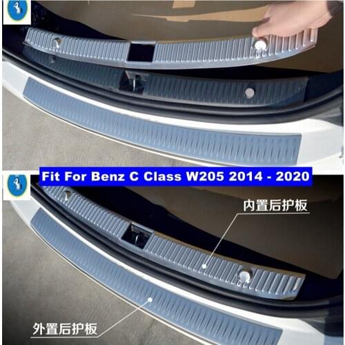 Accessories Tail Rear Bumper Protector Plate Cover Guard Protection Cover Trim Fit For Mercedes Benz C CLASS W205 2014 - 2021
