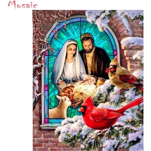 5D DIY Diamond Painting religious,Diamond Embroidery snow baby,Handmade Cross Stitch,Mosaic,stickers,Wall Art