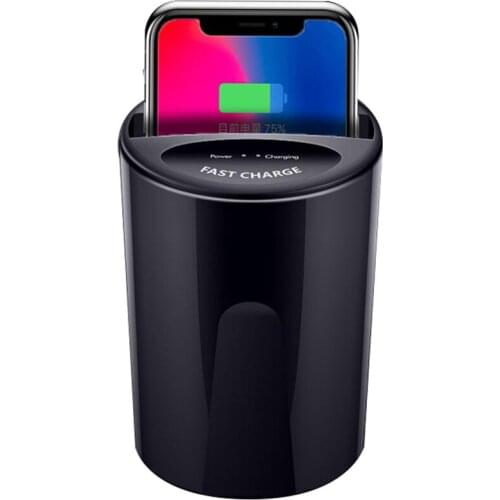 Double USB car charger QI 10W wireless charger for phone type-c quick phone charger