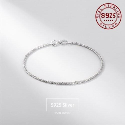 Women Bracelet Real 925 Sterling Silver Fashion Design Bracelet for Women Silver Jewelry Party Wedding Accessories