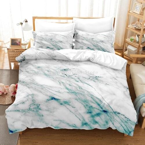Home Textiles Marble Printed Bedding Set Soft Twin Queen Quilt Cover Pillowcase Comforter Cover Nordic Fashion Duvet Cover Sets