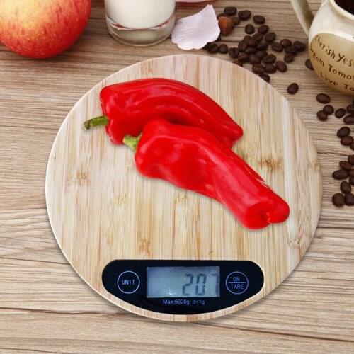 Bamboo Wood Panel Electronic Kitchen Scale Pression To 1g Food Pastry Pouder Suger Salty Medicinal Materials Measuring Tools