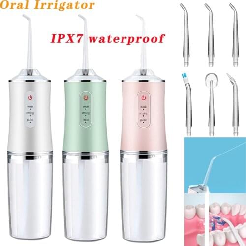 Oral Irrigator 3 Modes USB Home Rechargeable Dental Water Jet Long Battery Life Water Tank Waterproof Teeth Whitening Cleaner