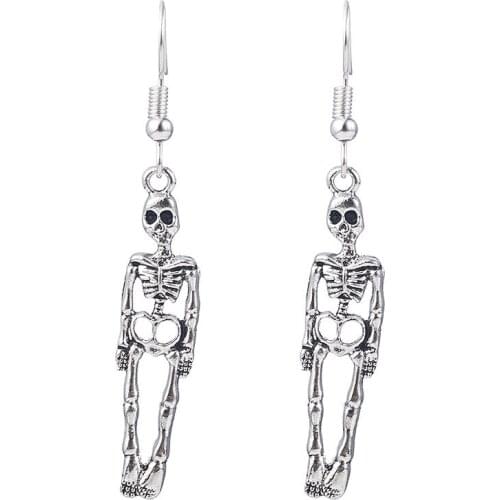 Halloween Vintage Skeleton Skull Dangle Earrings for Women Jewelry Party Gifts Aretes De Mujer Modernos