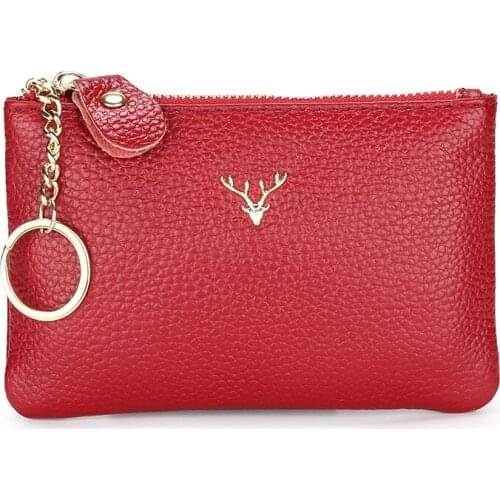 Small And Exquisite Luxury Wallet Cute Fashion Novelty Purses Genuine Leather Card Holder Deer Head Decorative Cash Clutch Bags